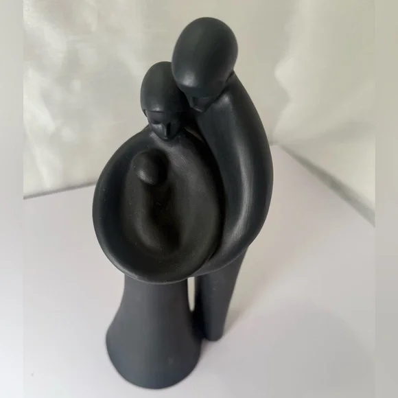Royal Doulton Matte Black Basalt Figurine ~ Family H.N 2721 ~ 1977 - Picture 4 of 5